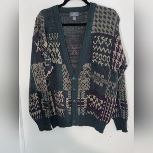 Sir William Men's Vintage Multicolor Patterned Sweater Size M